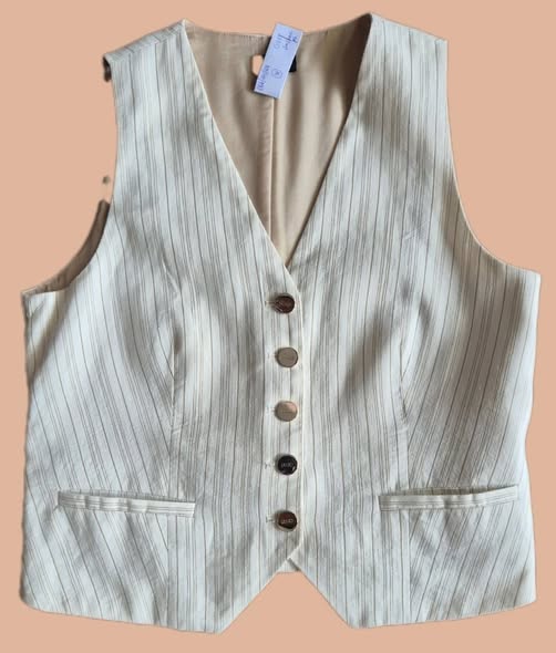 Gilet " Liu-Jo " größe 38 in Beige/Camel gestreift 60% Leinen