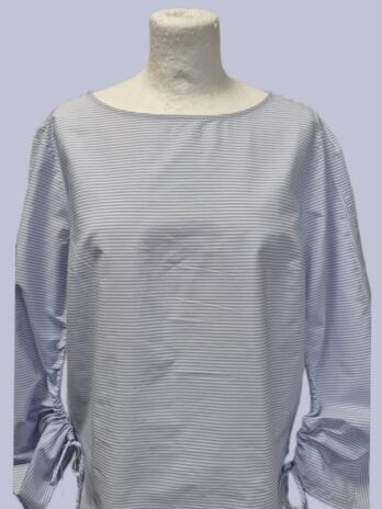 Bluse “ OUI “ Größe 36/38 in Hellblau/Weiß gestreift 100% Baumwolle