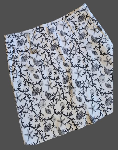 Hosenrock " Daily Sports " Größe 36 in Weiß/Schwarz gemustert elastischer Bund 77% Viscose – Bild 2