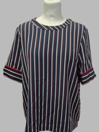 Bluse “ Tommy Hilfiger “ Größe 38 in Dunkelblau/Rot/Weiß gestreift