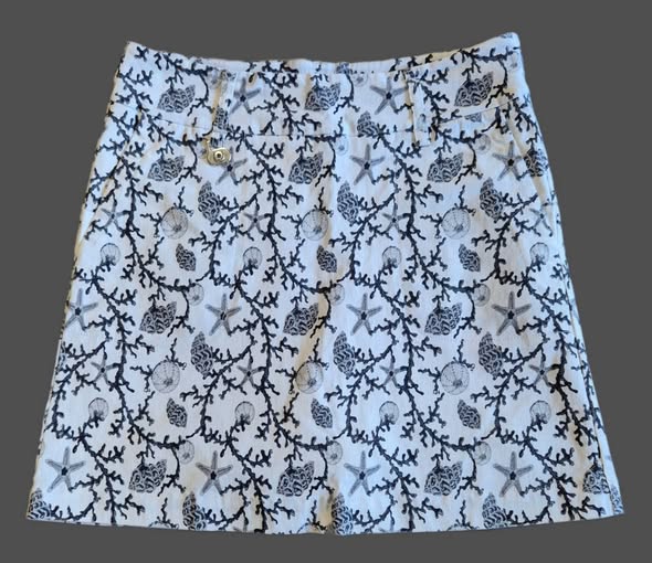 Hosenrock " Daily Sports " Größe 36 in Weiß/Schwarz gemustert elastischer Bund 77% Viscose