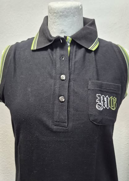 Poloshirt " Masters Golf-Fashion " Größe 38 in Schwarz/Weiß/Hellgrün 95% Baumwolle – Bild 2