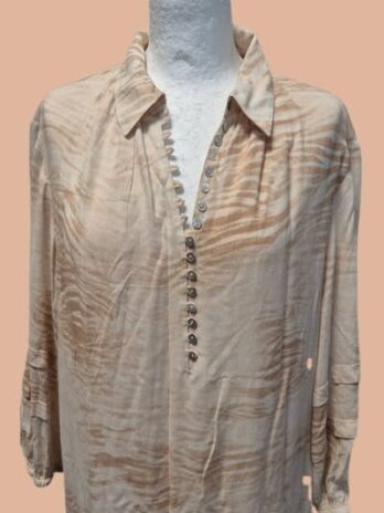 Kleid “ YaYa Women “ Größe 38 in Beige/Camel gemustert 100% Viscose