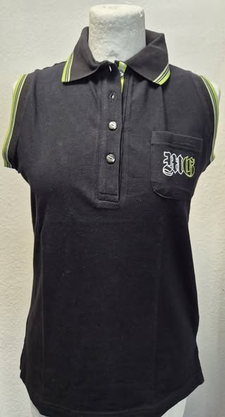 Poloshirt " Masters Golf-Fashion " Größe 38 in Schwarz/Weiß/Hellgrün 95% Baumwolle