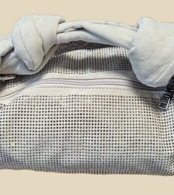 Tasche ( Hobo Bag ) “ Kate Gray “ in Sand/Textil/Steine Breite ca 40cm Höhe ca 20cm