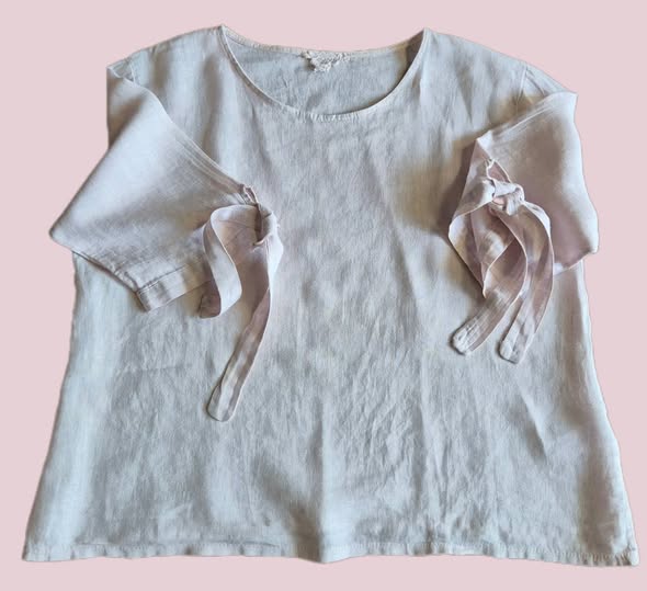 Bluse " Made in Italy " Größe 38/40 in Rosa 100% Leinen
