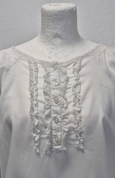 Bluse " Sisley " Größe 36/38 in Weiß Baumwolle – Bild 2