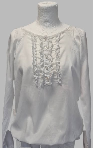 Bluse " Sisley " Größe 36/38 in Weiß Baumwolle