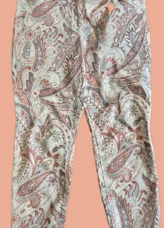 Jeans “ Madeleine “ Größe 46 in Beige/Terracotta gemustert Baumwolle
