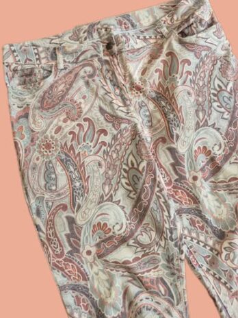 Jeans “ Madeleine “ Größe 46 in Beige/Terracotta gemustert Baumwolle