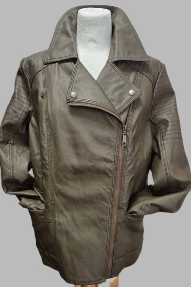 Jacke " Emoi By Emonite " Größe 40 in Olivgrün/Kunstleder