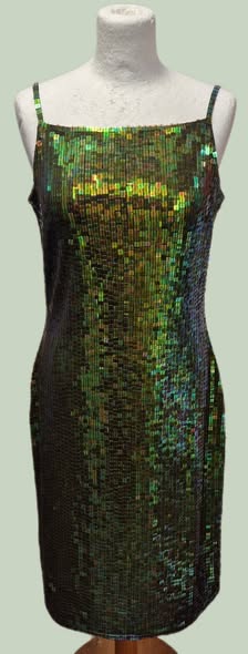 Kleid " Pik-Ass " Größe 36/38 in Grün/Pailletten