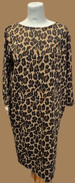Kleid " la fée Maraboutèe " Größe 36/38 in Schwarz/Schokobraun/Beige Animalprint