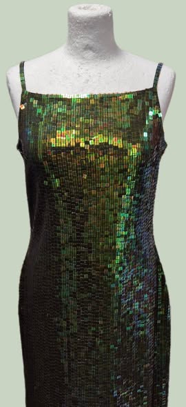 Kleid " Pik-Ass " Größe 36/38 in Grün/Pailletten – Bild 2