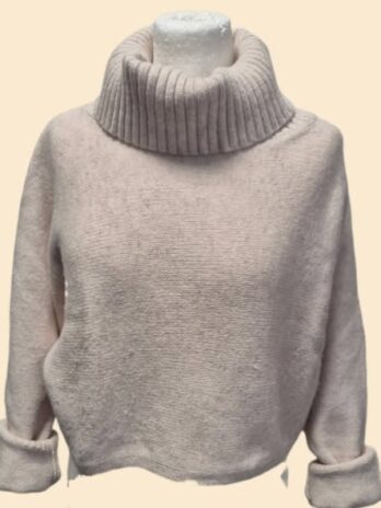 Cropped Rolli “ OUI “ Größe OS ( 36-38/40) in Beige 50% Wolle 20% Modal
