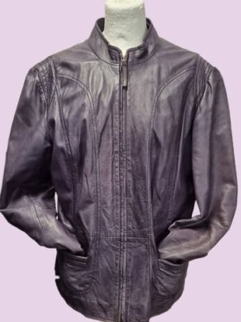 Jacke “ Montgomery “ Größe 38 in Pflaume/Leder