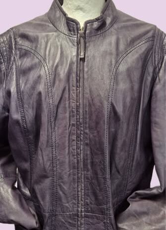 Jacke “ Montgomery “ Größe 38 in Pflaume/Leder