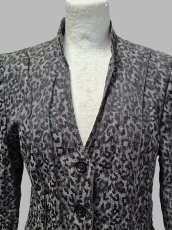 Blazer “ Taifun “ Größe 36 in Schwarz/Anthrazitgrau/Animalprint gemustert 23% Baumwolle