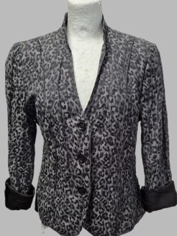 Blazer “ Taifun “ Größe 36 in Schwarz/Anthrazitgrau/Animalprint gemustert 23% Baumwolle