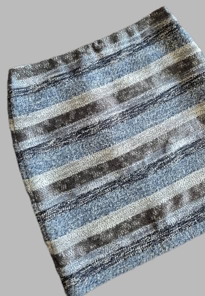 Rock " Comma " Größe 36 in Hellblau/Dunkelblau/Offwhite/Grau gestreift 9% Wolle – Bild 2