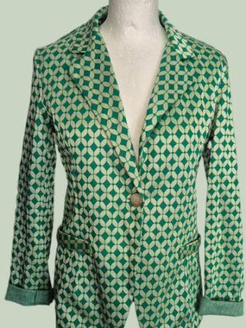 Blazer “ Made in Italy “ Größe 38 in Lime/Smaragdgrün gemustert 49% Baumwolle