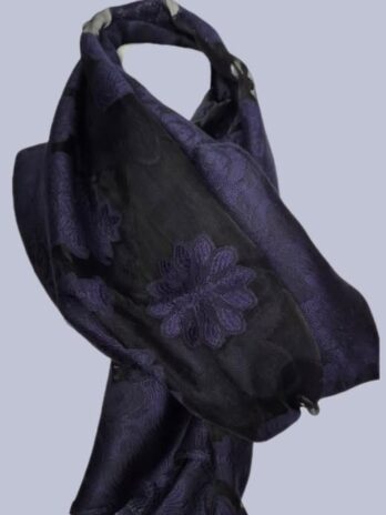Pashmina “ Made in Italy “ in Schwarz/Dunkelblau gemustert NEU! 100% Viscose