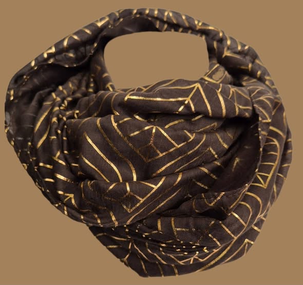 Loop " Esprit " in Olivgrün/Gold gemustert