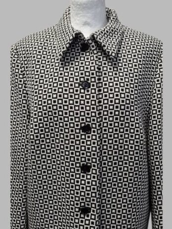 Blazer “ St. Emile “ Größe 40/42 in Schwarz/Offwhite gemustert 100% Schurwolle