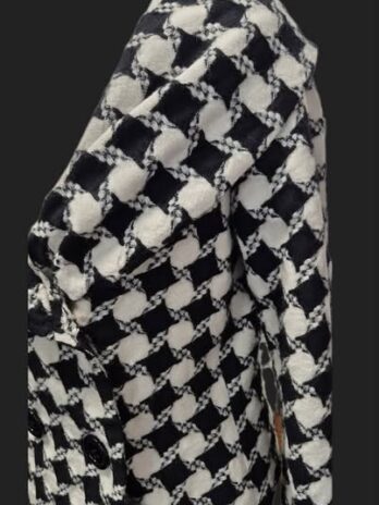 Jacke “ Nicowa “ Größe 36 in Schwarz/Offwhite/Hahnentritt kariert 100% Wolle