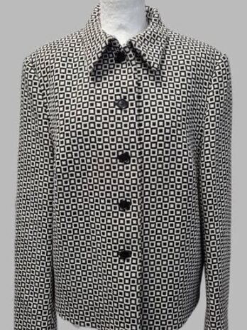 Blazer “ St. Emile “ Größe 40/42 in Schwarz/Offwhite gemustert 100% Schurwolle