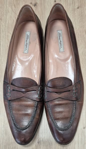 Loafers " Santoni " Größe 38 in Dunkelbraun/Leder