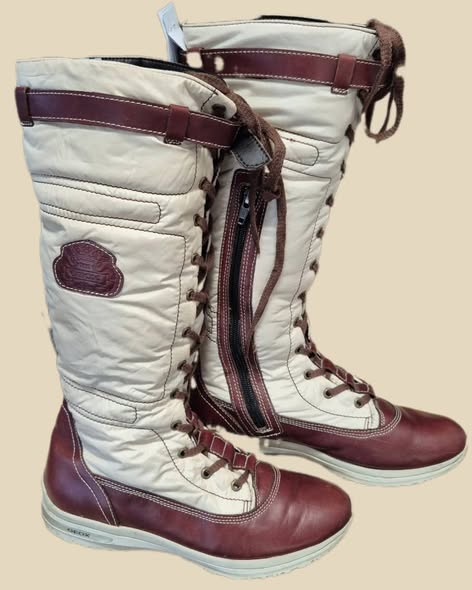 Stiefel " Geox " Größe 38 in Schokobraun/Beige/Leder/Textil