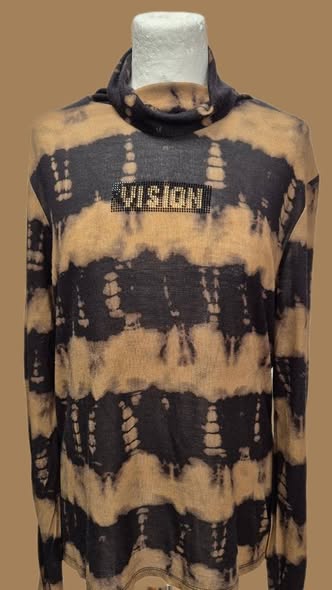 Shirt " Marc Aurel " Größe 42 in Schwarz/Camel/Batik 100% Viscose
