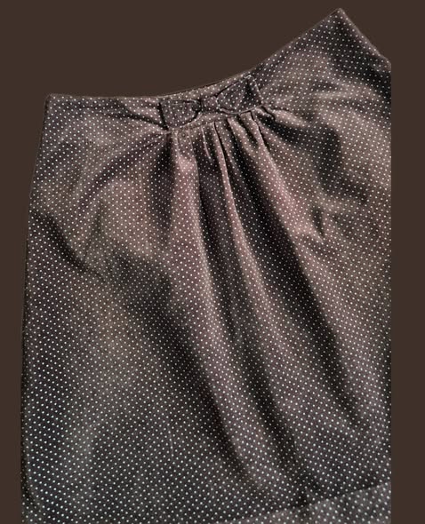 Kostüm " So French " Größe 36/38 in Schokobraun/Petrol/Samt getupft (Blazer Gr.36 Rock Gr.38) – Bild 4