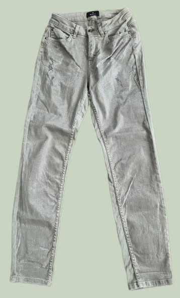 Jeans " Monari " Größe 36 in Khakigrün/Silber 98% Baumwolle