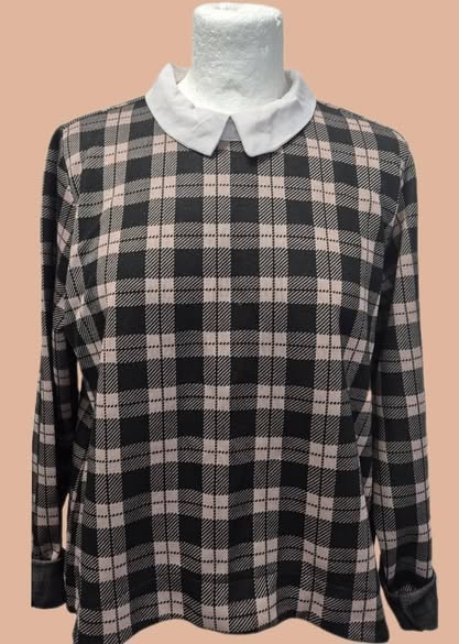 Blusenshirt " FB Sister " Größe 38 in Camel/Schwarz gemustert 15% Viscose – Bild 2