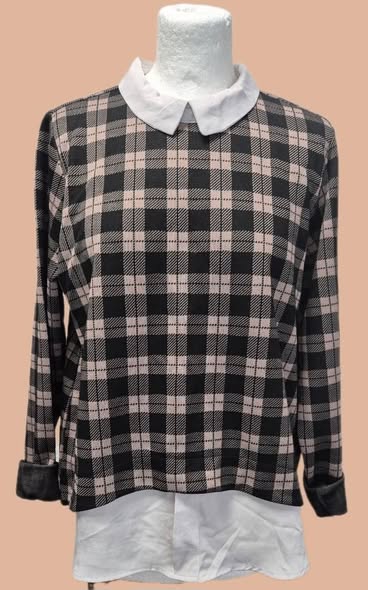 Blusenshirt " FB Sister " Größe 38 in Camel/Schwarz gemustert 15% Viscose