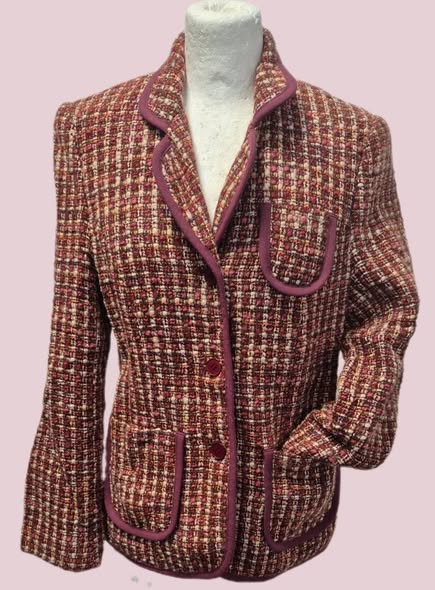 Blazer " IRB Fashion " Größe 36 in Beere/Beige gemustert 30% Wolle