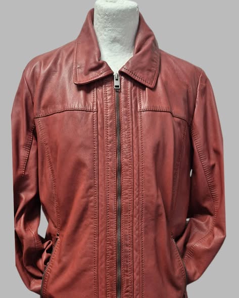 Jacke " Jones " Größe 38 in Terracotta/Leder – Bild 2