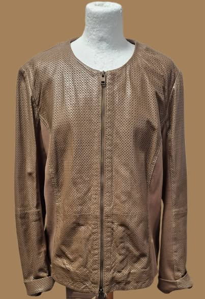 Jacke " Jones " Größe 40/42 in Haselnussbraun/Leder