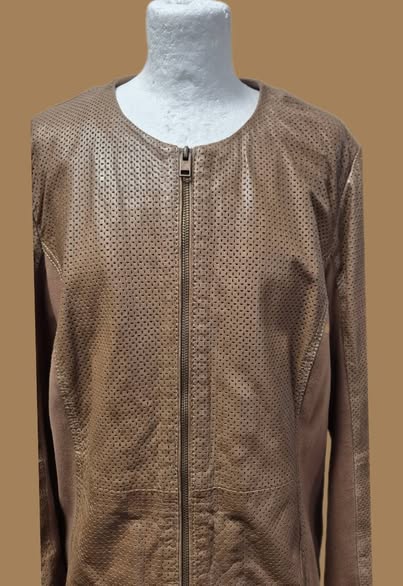 Jacke " Jones " Größe 40/42 in Haselnussbraun/Leder – Bild 2