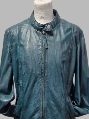 Jacke “ Jones “ Größe 38 in Petrol/Leder