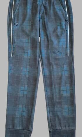Hose “ Benedikt By Jones “ Größe 36/38 in Anthrazitgrau/Petrol kariert elastischer Bund 33% Viscose