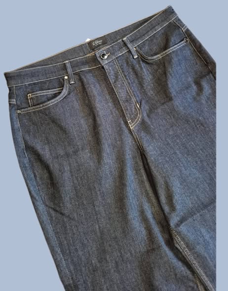 Jeans " S. Oliver Black Label " Größe 46 in Dunkelblau weites Bein 76% Baumwolle – Bild 2