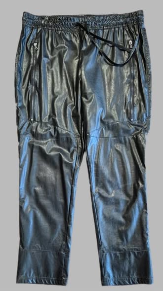 Hose " Benedikt By Jones " Größe 46 in Schwarz/Kunstleder elastischer Bund