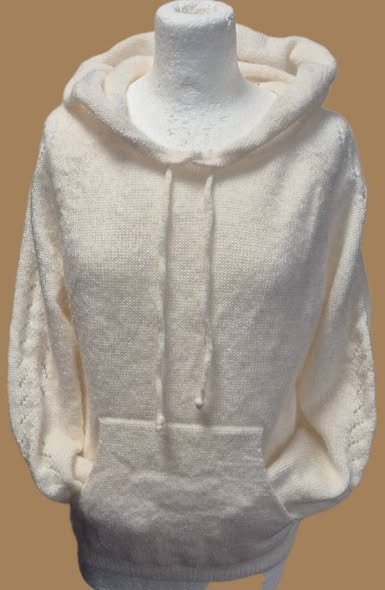 Hoodie " Made in Italy " Größe 38 in Offwhite