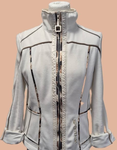 Fleecejacke " Sportalm " Größe 38 in Offwhite/Braun