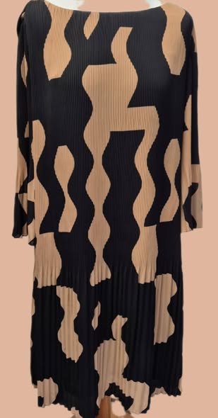 Plisseekleid " S. Oliver " Größe 38/40 in Camel/Schwarz gemustert