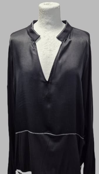 Shirt " Jones " Größe 46 in Schwarz 95% Viscose – Bild 2