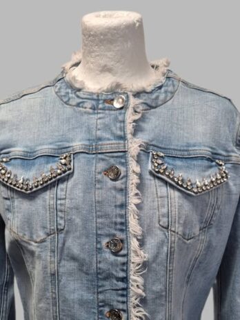Jeansjacke “ Liu-Jo “ Größe 36/38 in Hellblau/Straßsteine bestickt 98% Baumwolle